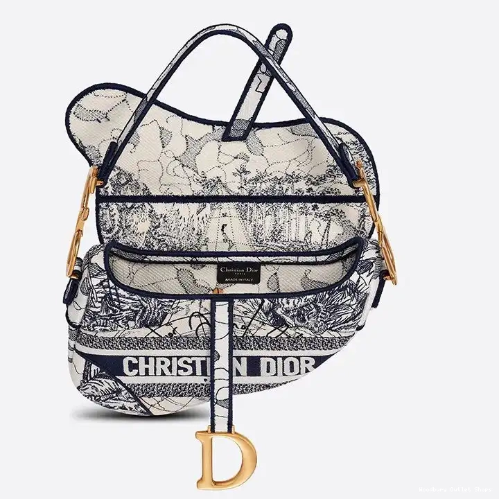 Cheap Motif Dior Bag Canvas Around Christian Saddle the Blue World 0409 Hot Sale